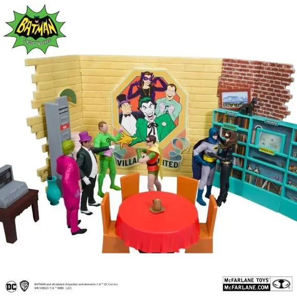 Mcfarlane Batman Retro 66 Classics TV1960s Villain's Lair Joker Riddler Lot
